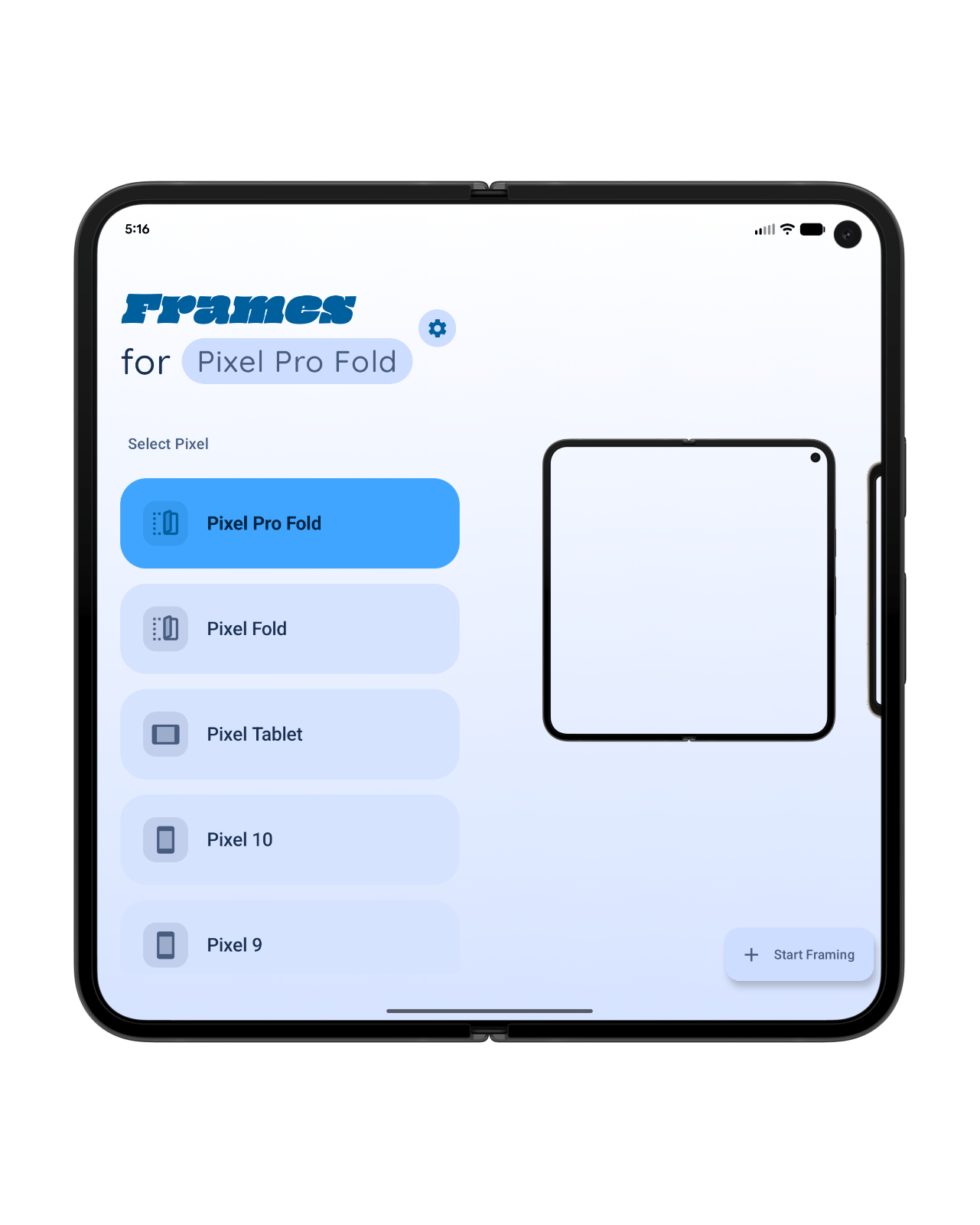 Frames for Pixel Fold Interface